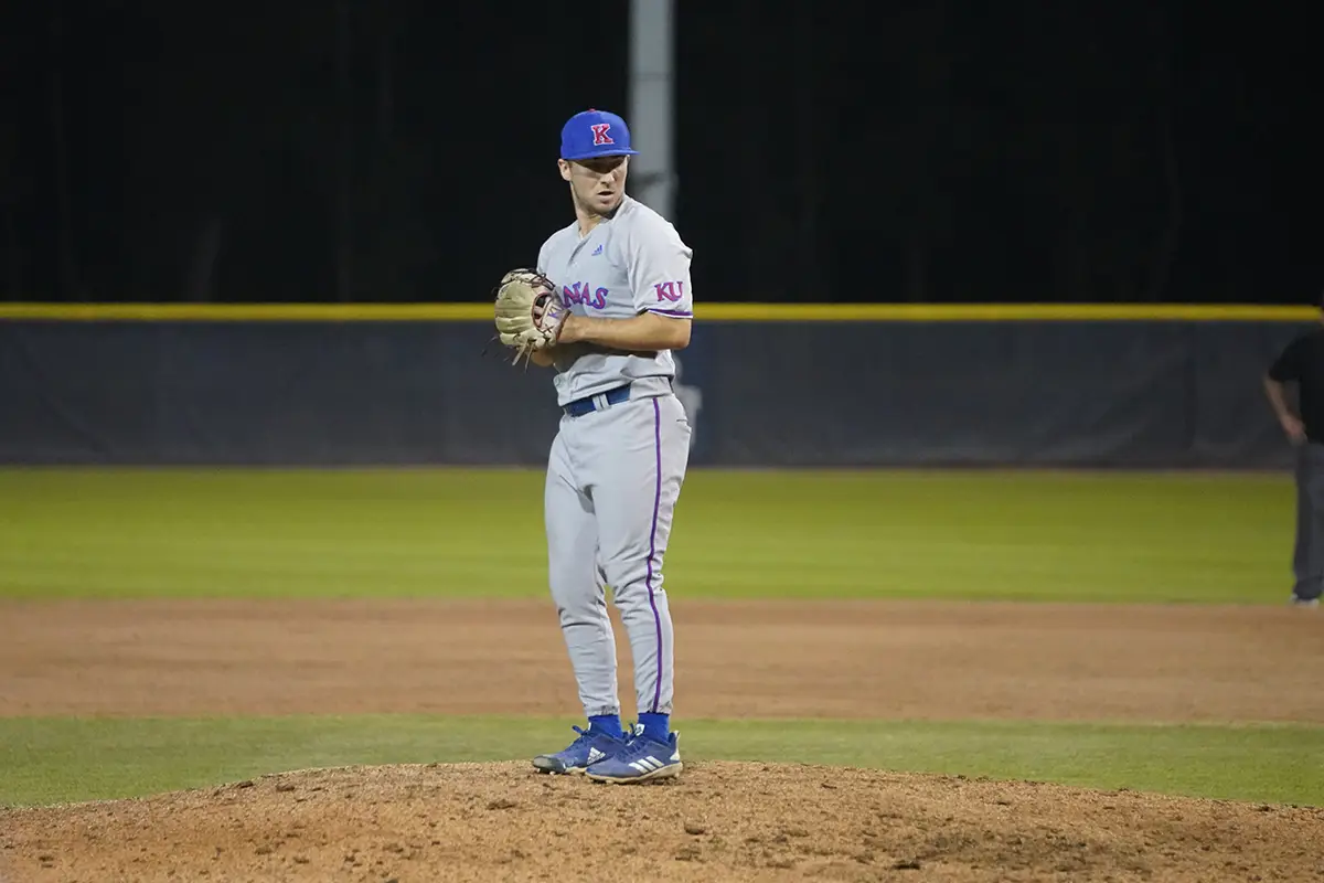 Jonah Ulane pitching for University of Kansas